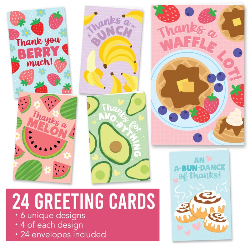 Hadley Designs 24 Funny Thank You Cards With Envelopes Bulk - Graduation Thank You Notes With Envelopes Set, Wedding Gratitude Cards, Teacher Appreciation Card, Colorful Notecards With Envelope - Image 3